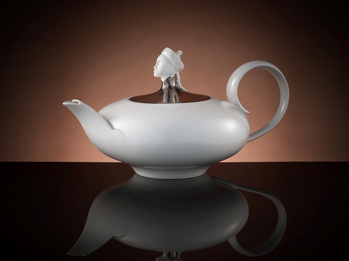 Chinoiserie Teapot in Platinum (1.2L)